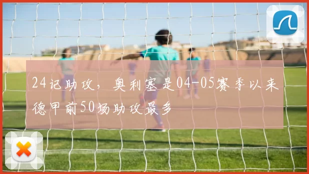 24记助攻，奥利塞是04-05赛季以来德甲前50场助攻最多
